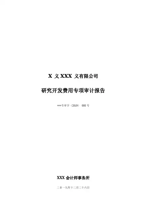高新科技企业研发费用专项审计报告范例