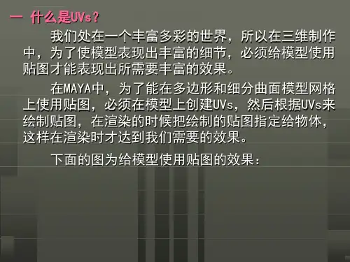 MAYA材质贴图理论扫盲UV的概念ppt课件
