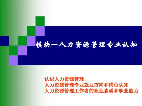 人力资源管理 -人力资源管理认知