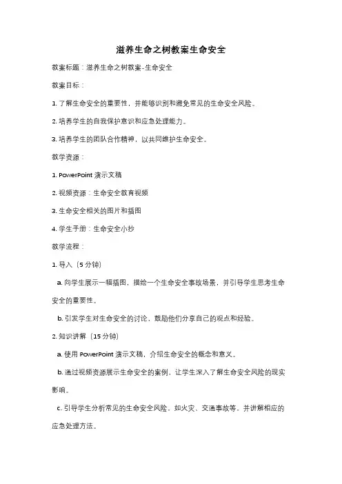 滋养生命之树教案生命安全