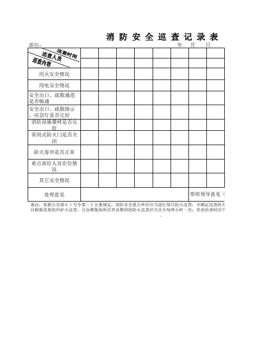 消防安全巡查记录表