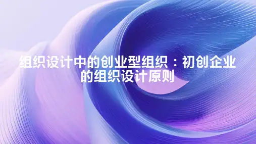 组织设计中的创业型组织：初创企业的组织设计原则