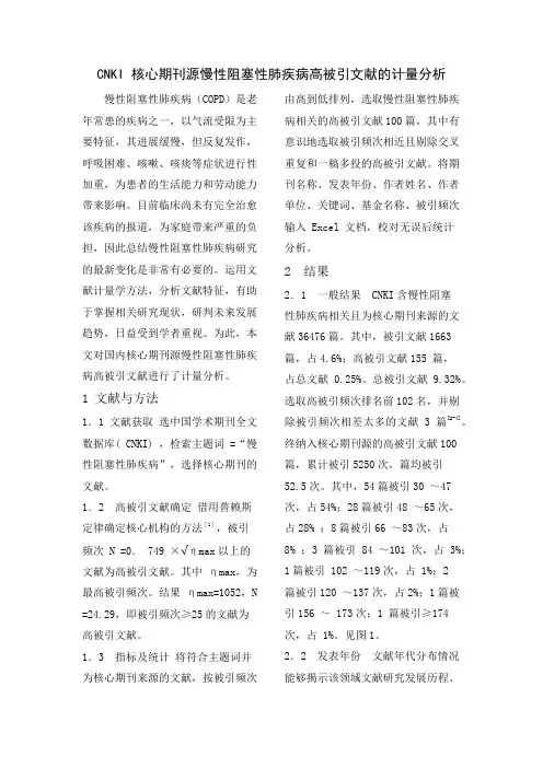 COPD高被引文献分析