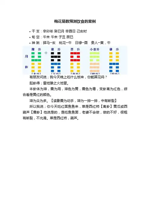 梅花易数预测饮食的案例