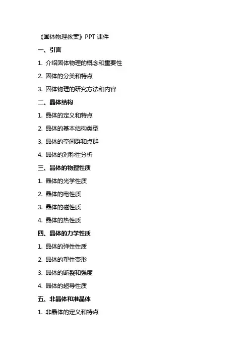 《固体物理教案》课件