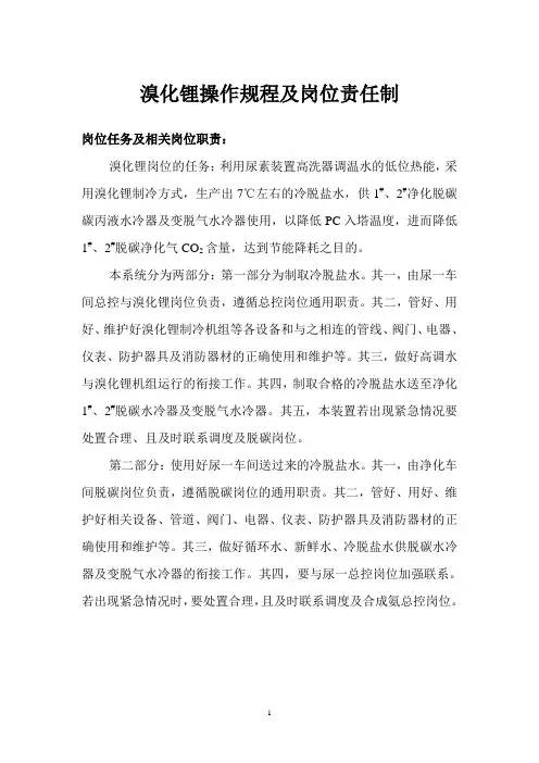 溴化锂操作规程正式版