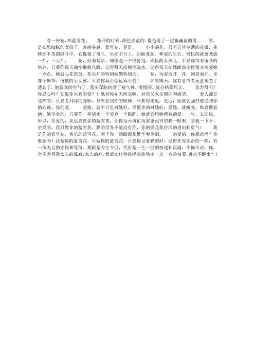 我是你的蓝雪花