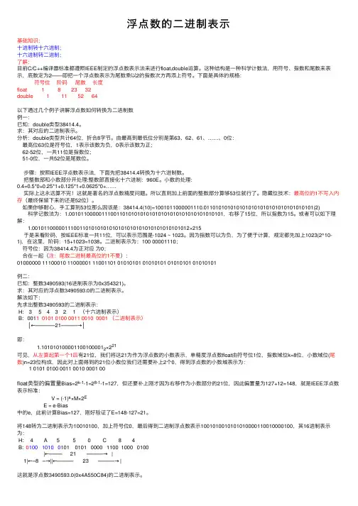 浮点数的二进制表示