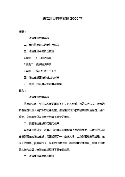 法治建设典型案例2000字