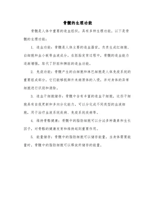 骨髓的生理功能