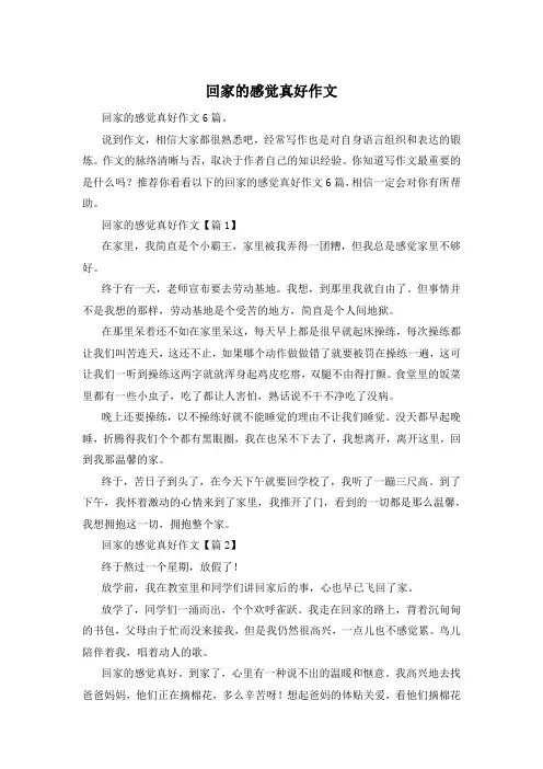 回家的感觉真好作文