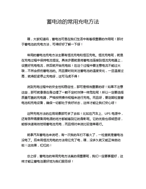 蓄电池的常用充电方法