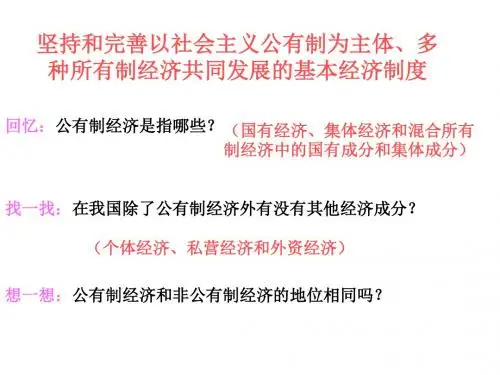 非公有制经济学习教育PPT课件