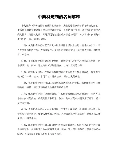 中药材炮制的名词解释