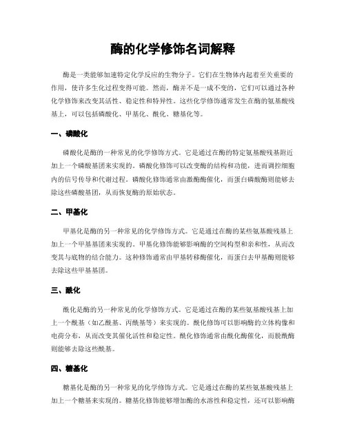 酶的化学修饰名词解释