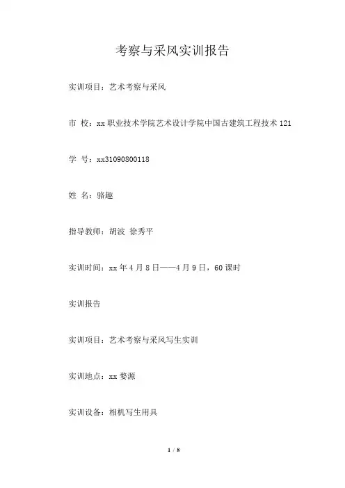 考察与采风实训报告