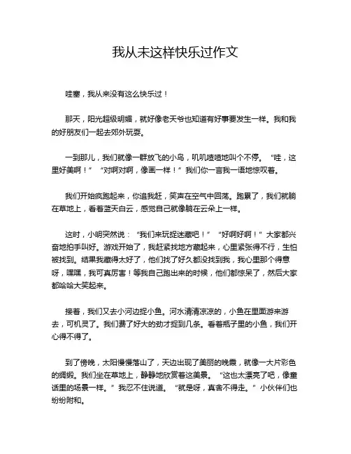 我从未这样快乐过作文