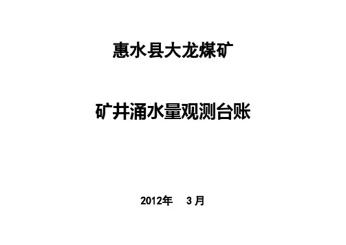 惠水县大龙煤矿涌水量观测台账