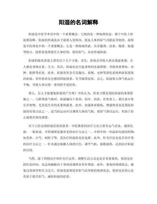 阳湿的名词解释
