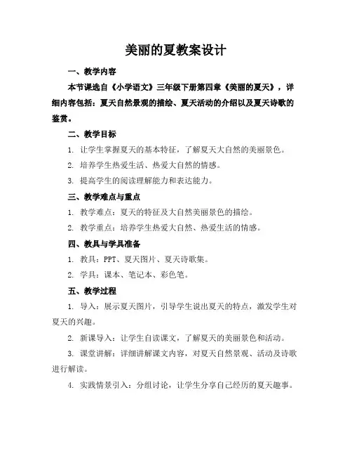 美丽的夏教案设计