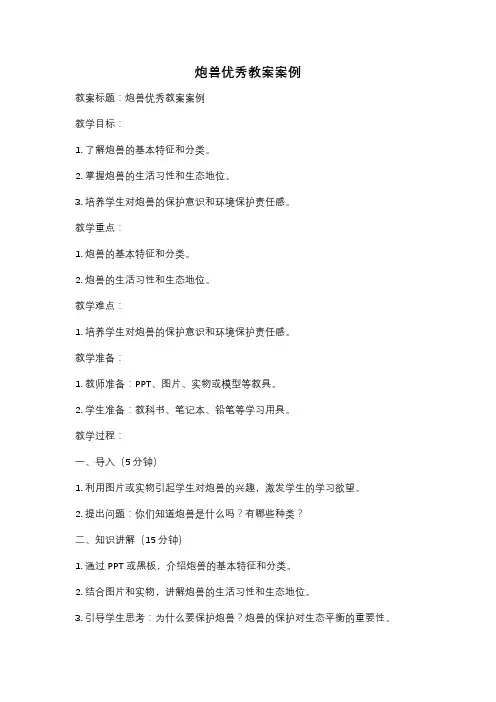 炮兽优秀教案案例