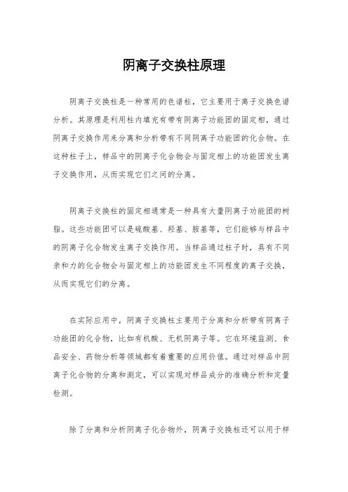 阴离子交换柱原理