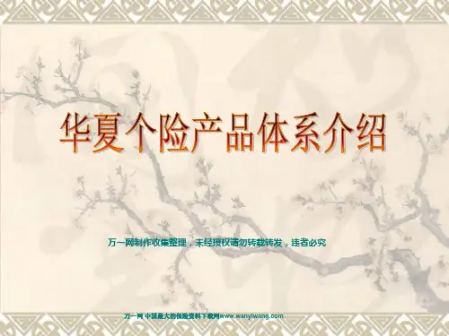 华夏人寿保险公司个险产品体系介绍89页
