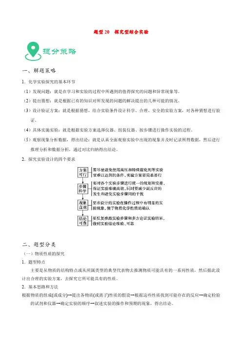 2020年高考化学提分攻略20  探究型综合实验