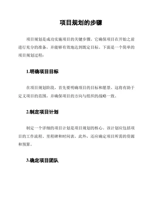 项目规划的步骤