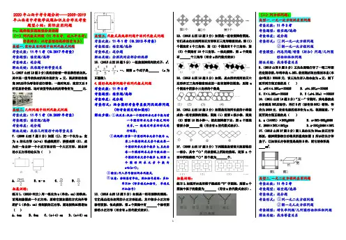 2020年山西中考专题分析——2009-2019年山西省中考数学试题知识点分布及考查题型小结：实际应用问题