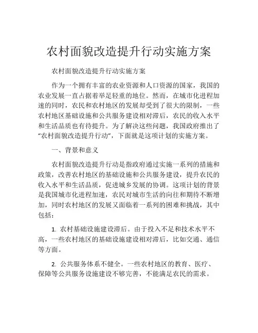 农村面貌改造提升行动实施方案