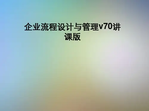 企业流程设计与管理v70讲课版