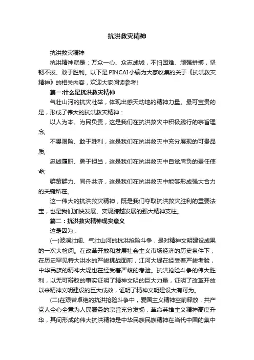 抗洪救灾精神