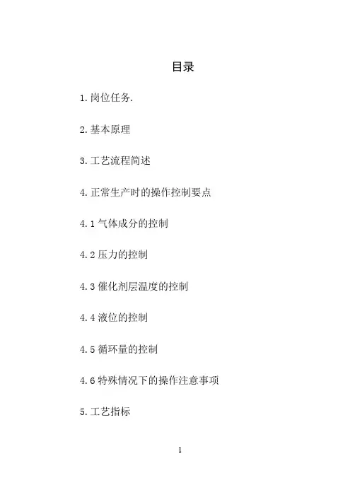 甲醇合成岗位终