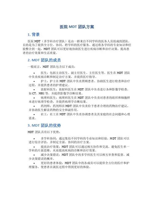 医院mdt团队方案