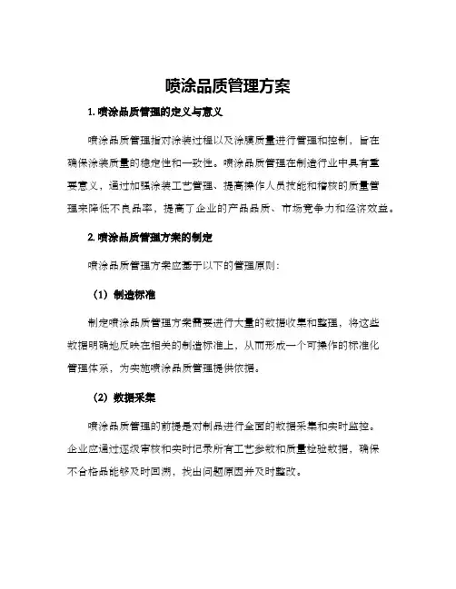 喷涂品质管理方案