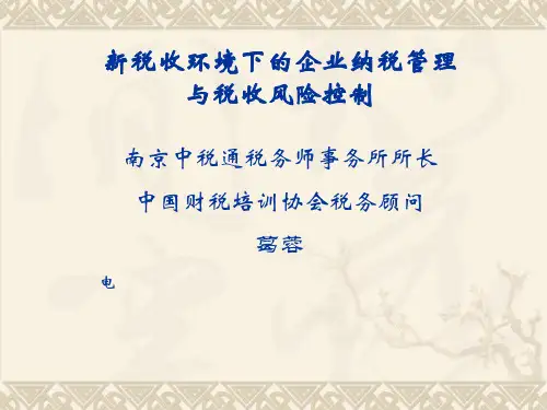 新税收环境下的企业纳税管理与税收风险控制(PPT 220页)