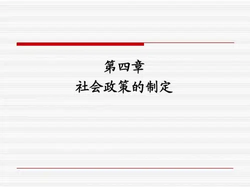 第四章  社会政策的制定