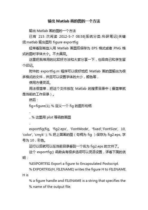 输出Matlab画的图的一个方法