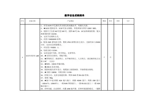 教学设备采购清单