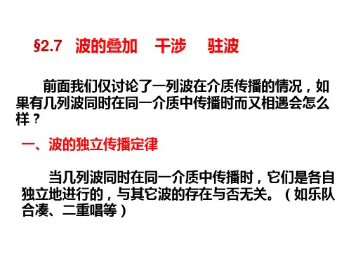 波的叠加干涉驻波