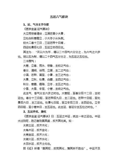 五运六气歌诀