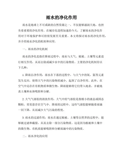 雨水的净化作用