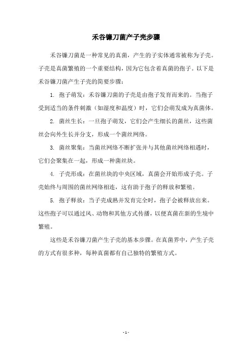 禾谷镰刀菌产子壳步骤