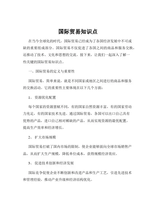 国际贸易知识点