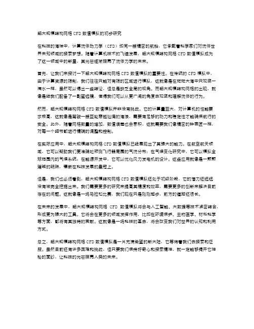 超大规模结构网格CFD数值模拟的初步研究