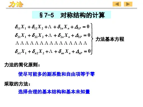【结构力学课件】7 力法 对称结构