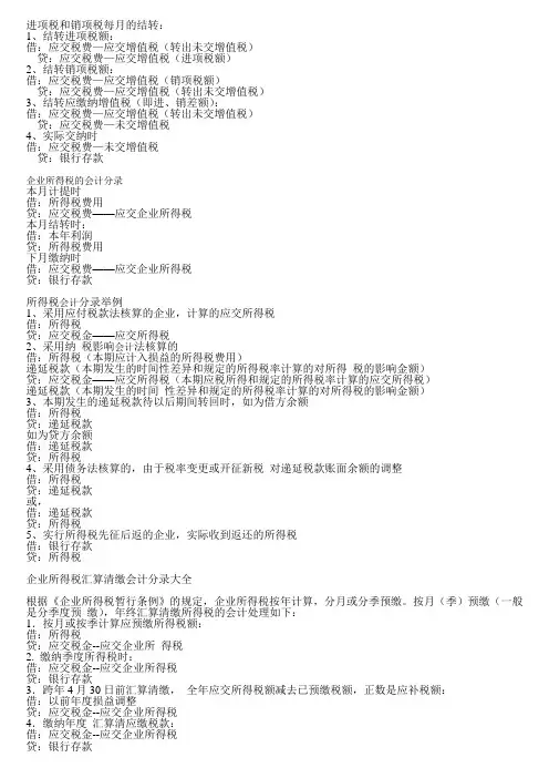 税金会计分录