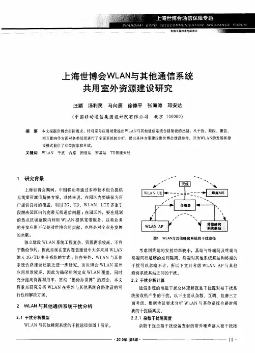 上海世博会WLAN与其他通信系统共用室外资源建设研究