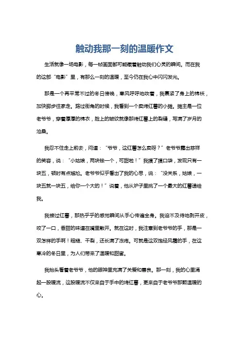 触动我那一刻的温暖作文